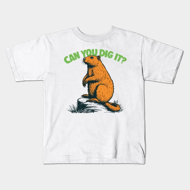 Can You Dig It?  Cute Gopher Design Kids T-Shirt by DankFutura